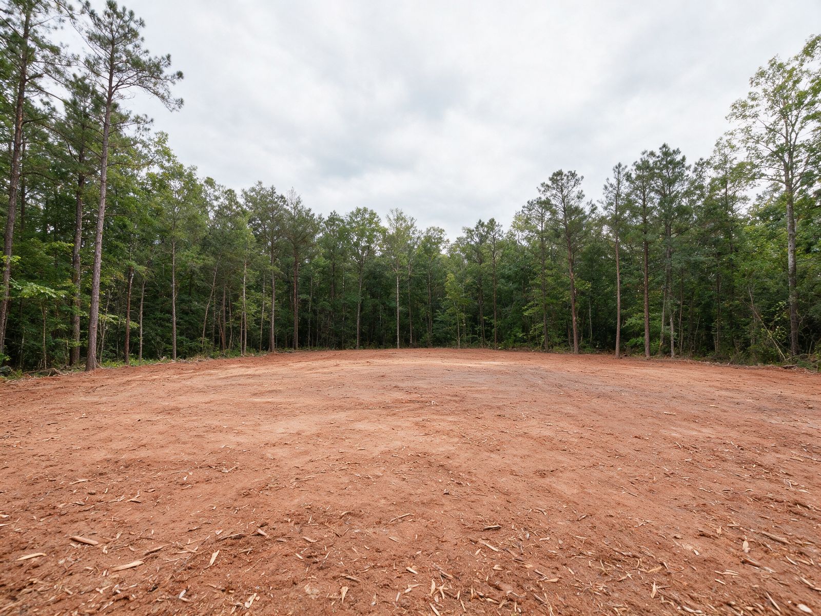 Cleared home site and driveway corridor in Indian Trail, NC
